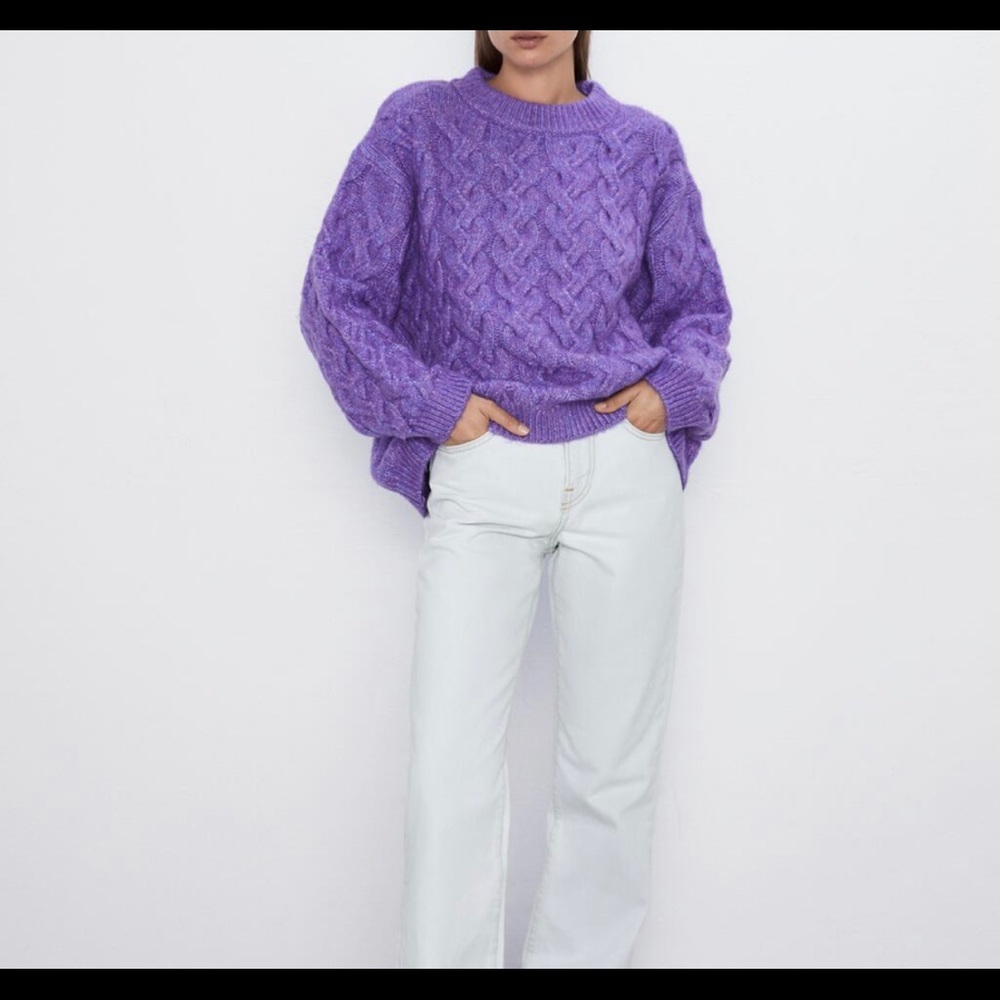 Purple wool sweater ZARA